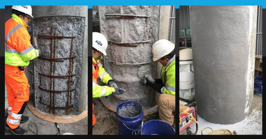 Phoscrete Team Repairing Damaged Concrete